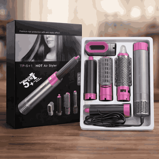 5-in-1 Professional Hot Air Styler Hair Dryer Set - Salon Quality Hair Styling at Home