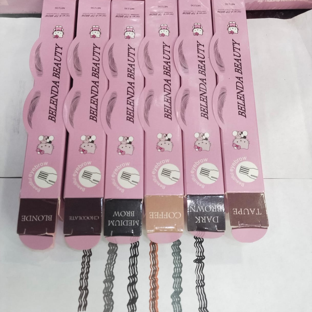 Belenda 4-Tip Waterproof Eyebrow Pen - Black