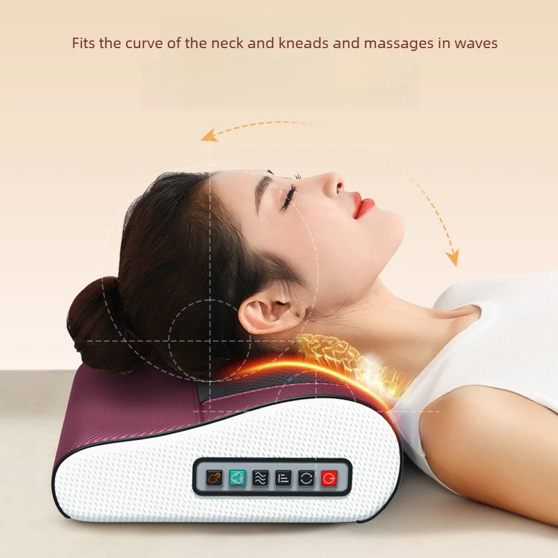 Neck & Back Shiatsu Massage Cushion, Multi-Function Lumbar Support Pillow for Shoulder & Waist Relief, Kneading Durable Device