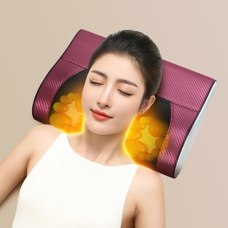 Neck & Back Shiatsu Massage Cushion, Multi-Function Lumbar Support Pillow for Shoulder & Waist Relief, Kneading Durable Device