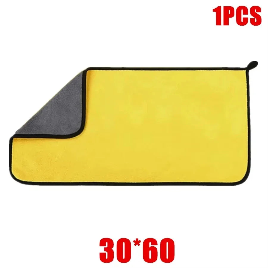1/2/3/6/10pcs 30X60cm Microfiber Car Cleaning Towels Soft Quick Drying for Windows Mirrors Wiping Rags Double Layer Wash Cloth
