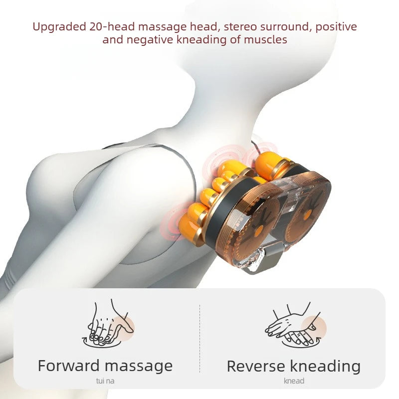 Neck & Back Shiatsu Massage Cushion, Multi-Function Lumbar Support Pillow for Shoulder & Waist Relief, Kneading Durable Device
