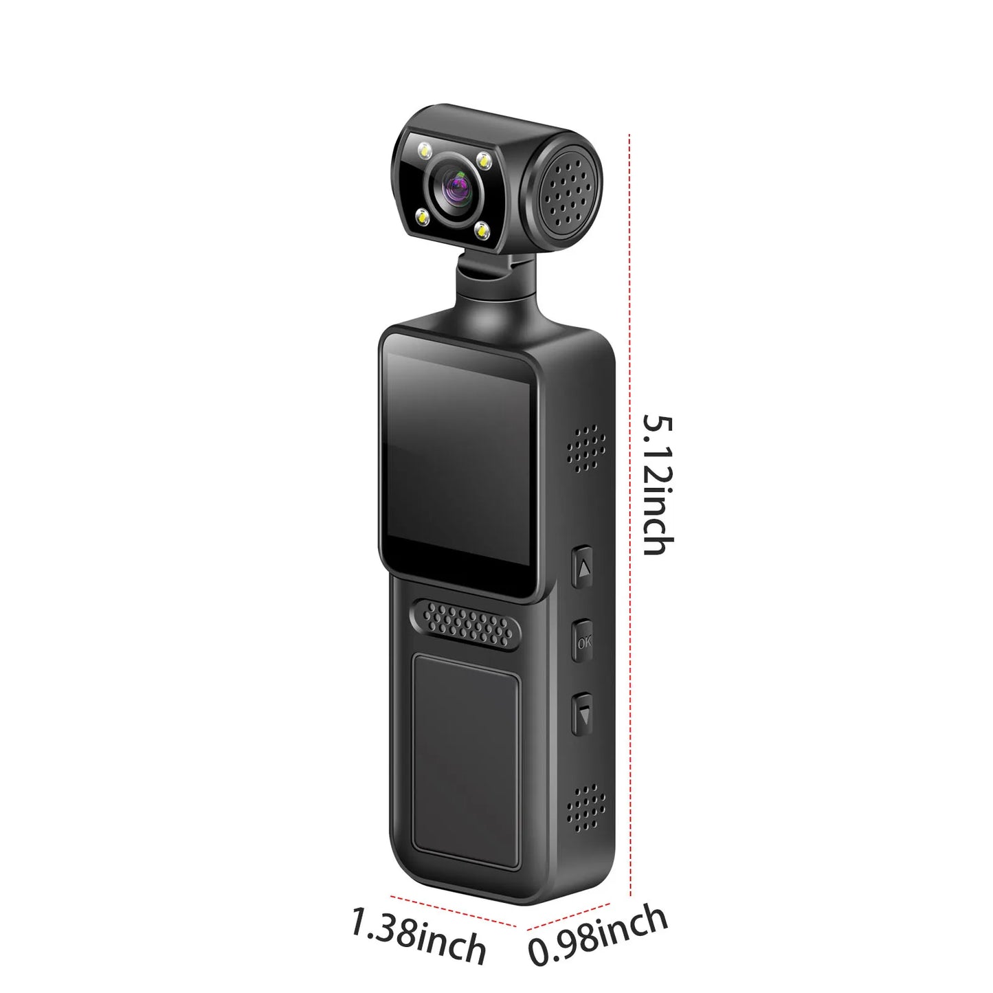 4K WiFi Handheld Camera with 180 Rotating Lens Body Worn Camcorder for Outdoor Sports