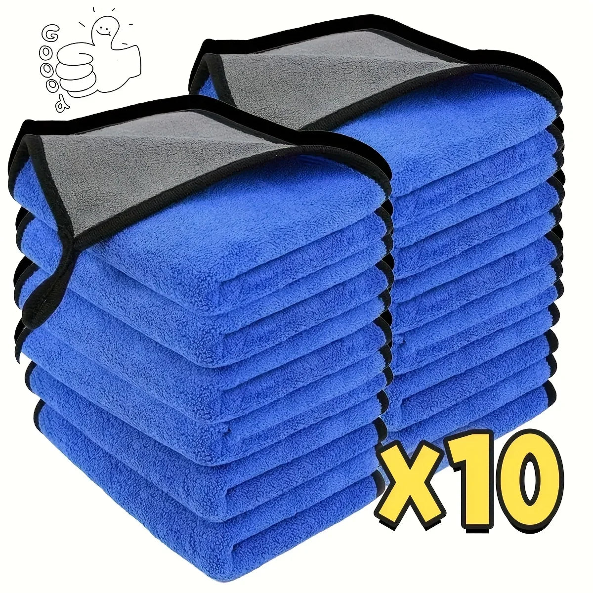 1/2/3/6/10pcs 30X60cm Microfiber Car Cleaning Towels Soft Quick Drying for Windows Mirrors Wiping Rags Double Layer Wash Cloth