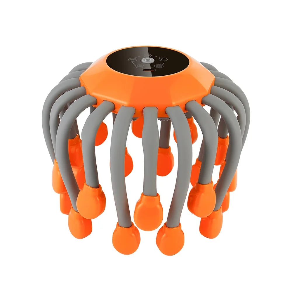 Electric Scalp Massager 24 Heads Octopus Claw Head Massager 24 Point Vibration Massage Scratcher Bluetooth Music Relaxation