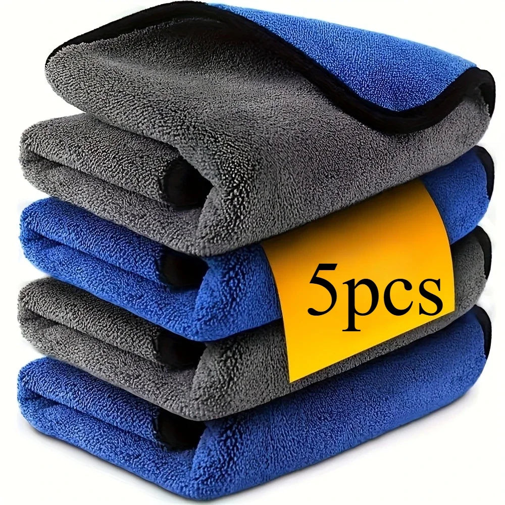 1/2/3/6/10pcs 30X60cm Microfiber Car Cleaning Towels Soft Quick Drying for Windows Mirrors Wiping Rags Double Layer Wash Cloth